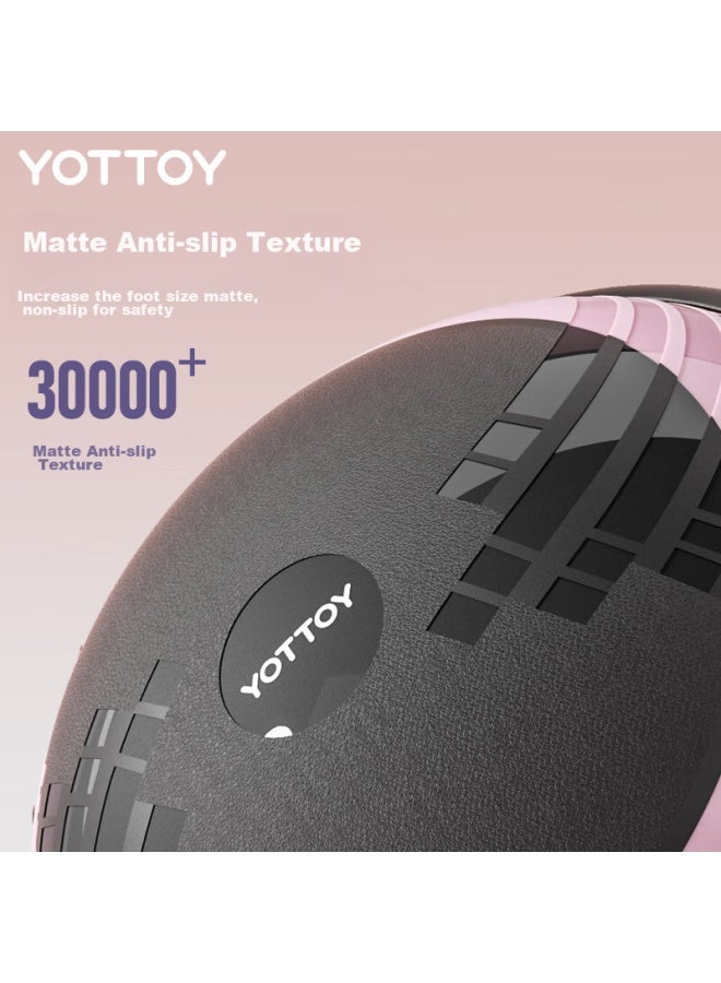 Yottoy Bosu Ball, Half-round Balance Ball, Thickened Anti-burst Yoga Fitness Ball, For Men And Women, Pilates Foot-stepping Half Ball - Black And Pink - Image 2
