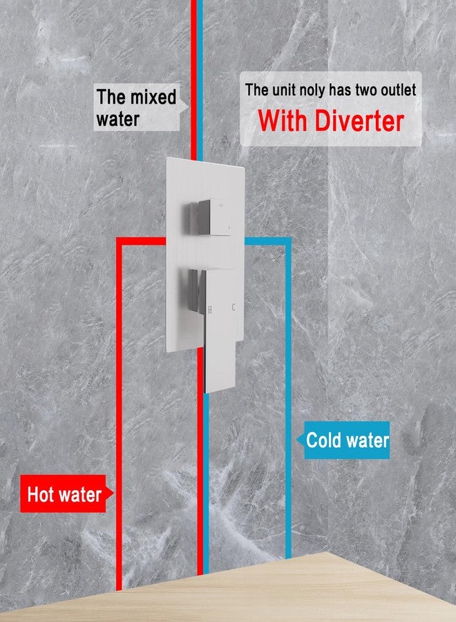Enga 2-Way Shower Mixer Valve, Dual Function Shower Diverter, Brushed Nickel - Image 5