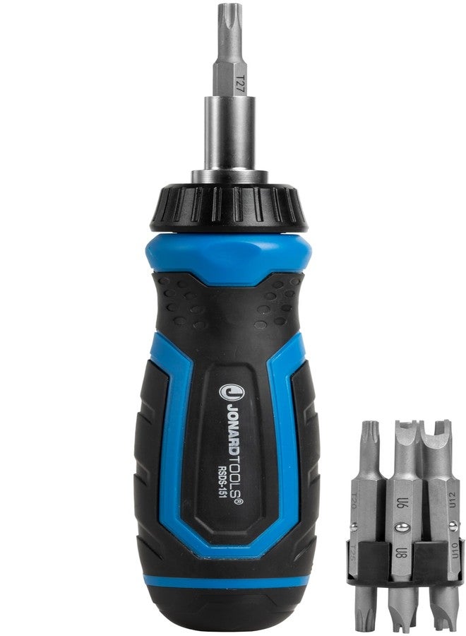 Jonard Tools RSDS-151 15-in-1 Ratcheting Screwdriver with Hex, Spanner & Torx Security Bits - Image 1