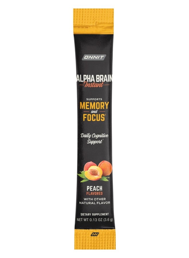 ONNIT Alpha Brain Instant Peach Flavor - Nootropic Brain Booster Memory Supplement - for Focus, Energy & Clarity - Alpha GPC Choline, Cats Claw, L-Theanine, Bacopa - 30ct - Image 2