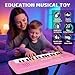 Drmukie Kids Piano Keyboard Toy for 4 Year Old Girl Birthday Gift 37 Key Pink Pianos with Microphone Toddler First Music Instrument Toys for 3 4 5 6 7 Year Old Boys Girls Gifts - Image 4