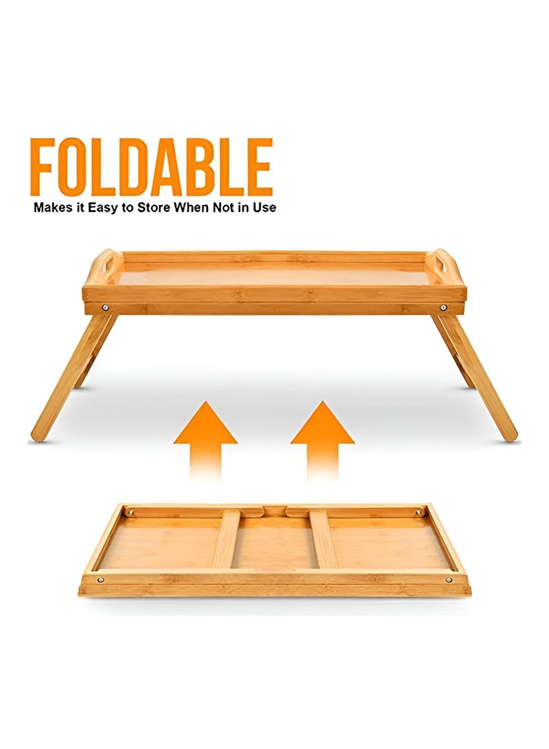 توشيونيكس طاولة سرير قابلة للطي بأرجل قابلة للطي، لون بني، وزنها 108 غرامات - Image 3