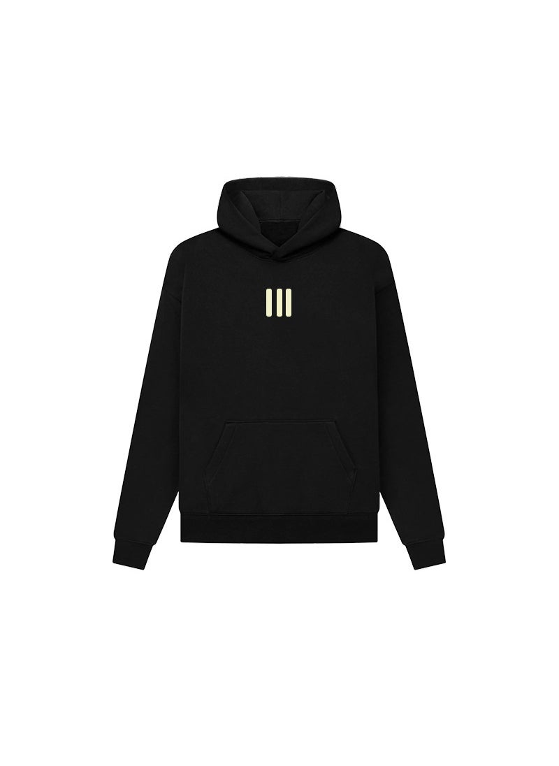 Generic - FOG Fu ESSENTIALS joint name three bars fashion brand fleece-lined hooded sweater High Street American autumn and winter hoodie Black - Image 1