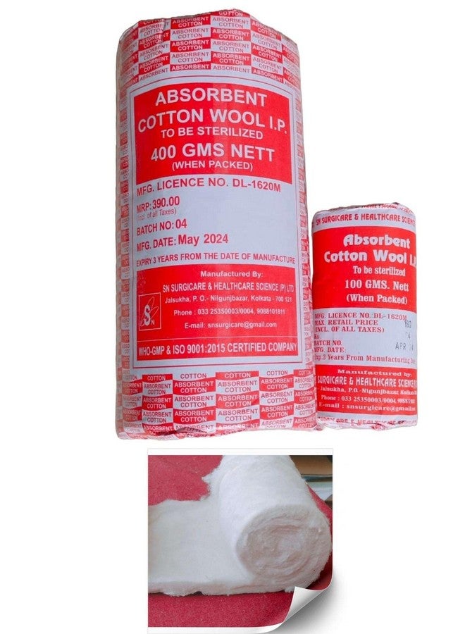 Generic Absorbent Cotton Roll (500 Gram Nett - Ideal for Makeup Removal, Medical Use - CE & ISO Certified) Pack of 2 - Image 4