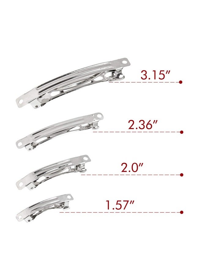 AUEAR - French Barrette Iron Rectangle Hair Clips For Diy Clip Craft Bows (120 Pack 4 Sizes) - Image 1