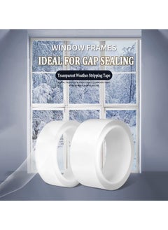 KASTWAVE Transparent Window Weather Sealing Tape, Clear Window Draft Isolation Sealing Film Tape for Door Draft Stopper Adhesive Tape, Doors Windows and Shower Glass Gaps(100cn*5cm)  - Image 5