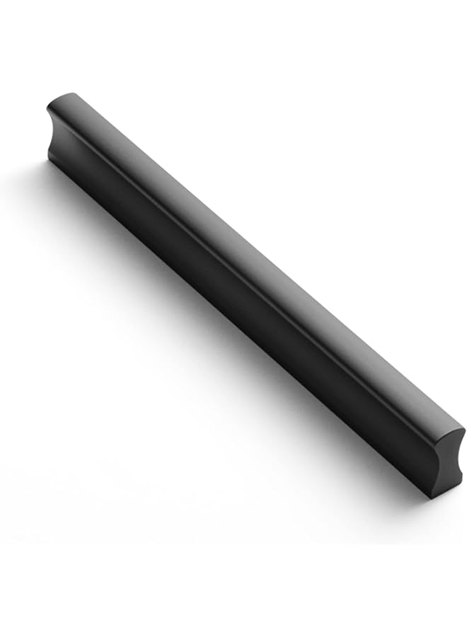 The Bros Drawer Knobs,Cabinet Handles 12 PCS - Black Drawer Pulls 5 in (128mm) Hole Centers - Tilted Solid Drawer Handles for Kitchen Cabinet Pulls - Finger Pull (5 in hole centers, Black Right Angle) - Image 1