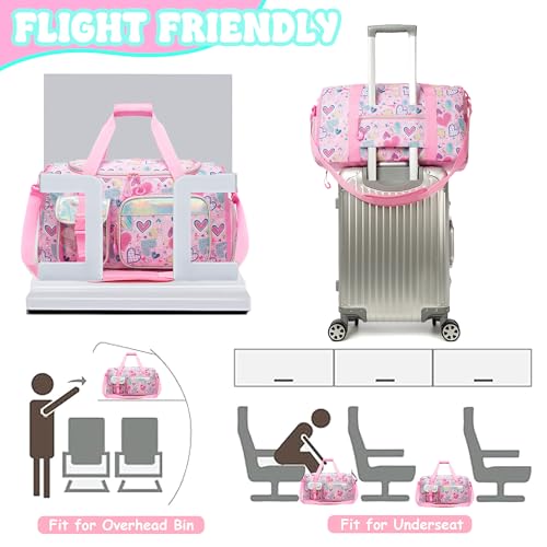 Oruiji Duffle Bag for Kids Travel Bag for Girls Dance Bags for Kids Overnight Bags for Teen Girls with Shoe Compartment - Image 5