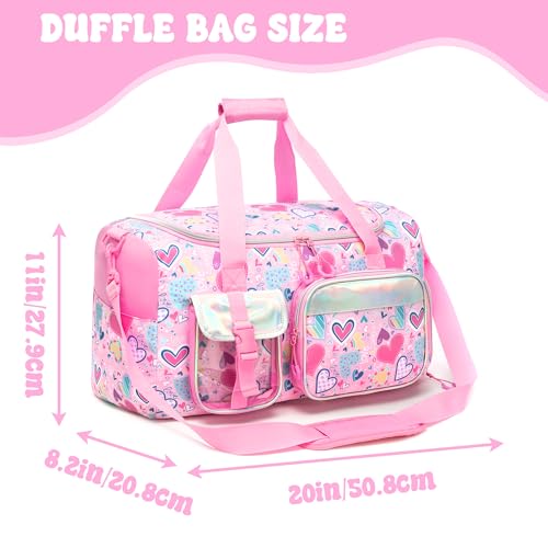Oruiji Duffle Bag for Kids Travel Bag for Girls Dance Bags for Kids Overnight Bags for Teen Girls with Shoe Compartment - Image 2