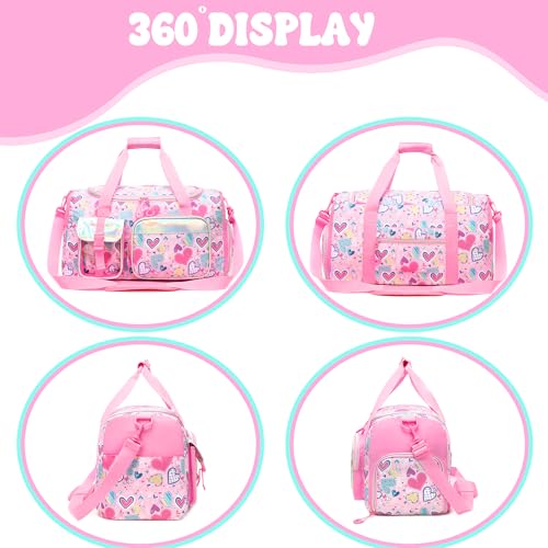 Oruiji Duffle Bag for Kids Travel Bag for Girls Dance Bags for Kids Overnight Bags for Teen Girls with Shoe Compartment - Image 3