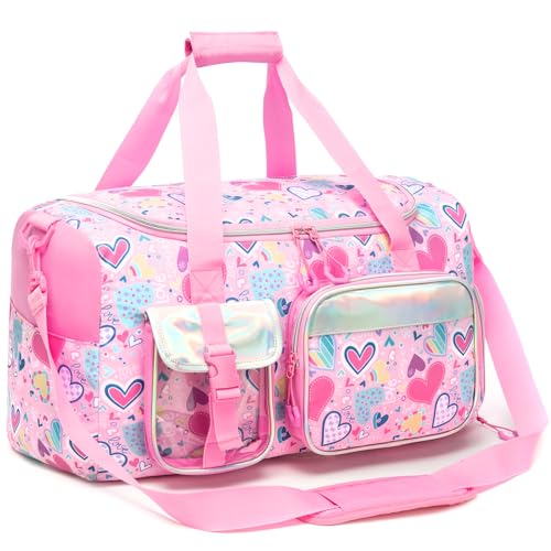 Oruiji Duffle Bag for Kids Travel Bag for Girls Dance Bags for Kids Overnight Bags for Teen Girls with Shoe Compartment - Image 1
