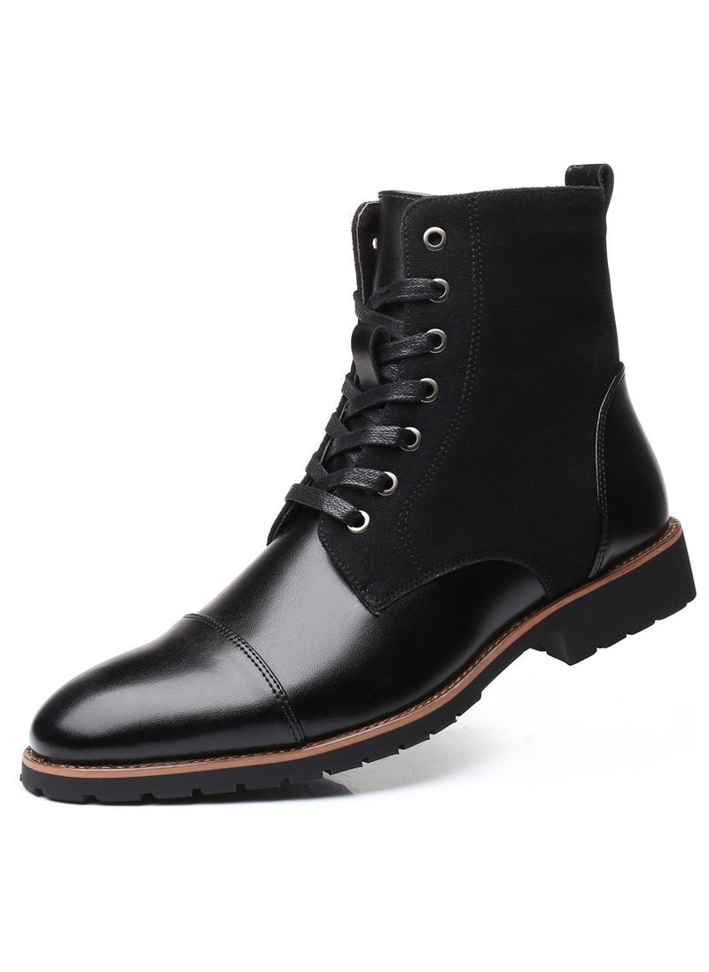 KUYING - New Men's Casual Leather Boots - Image 1