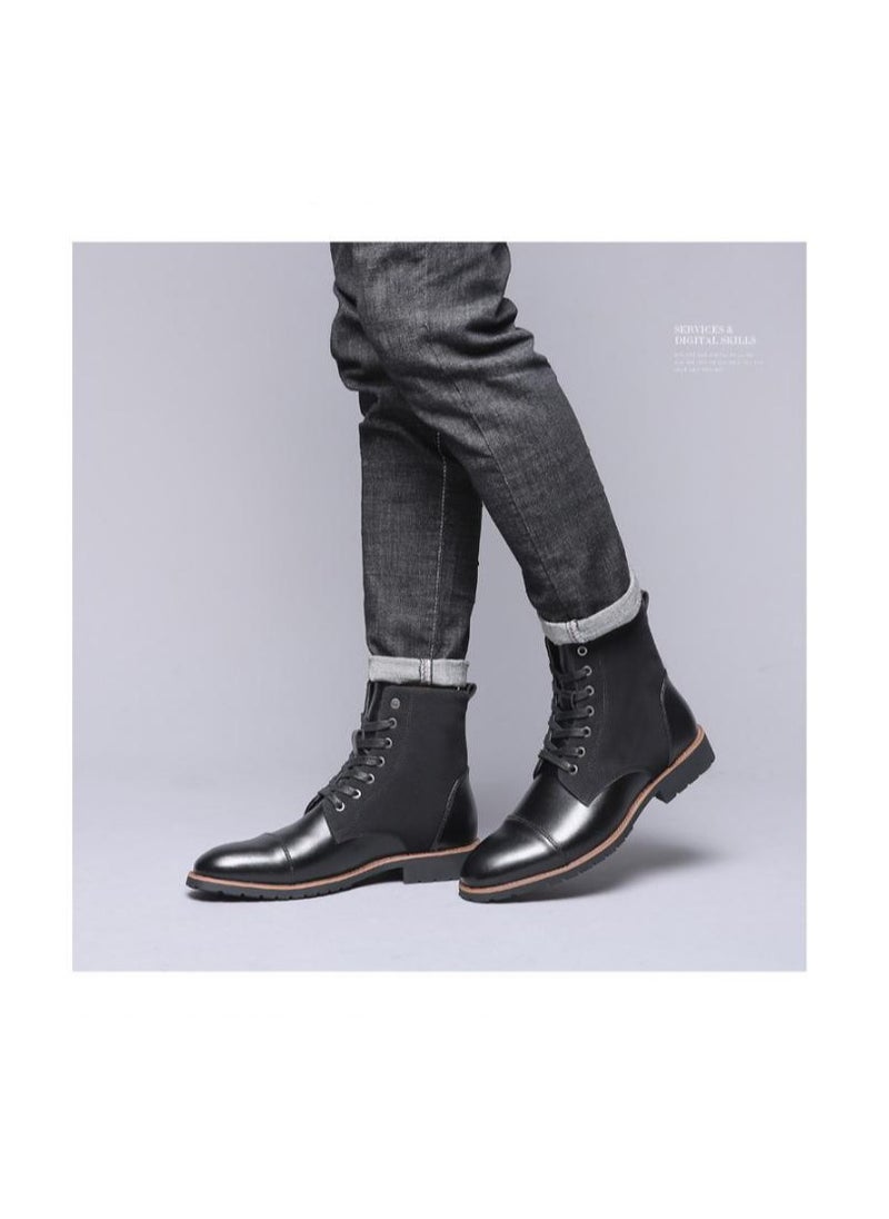 KUYING - New Men's Casual Leather Boots - Image 1