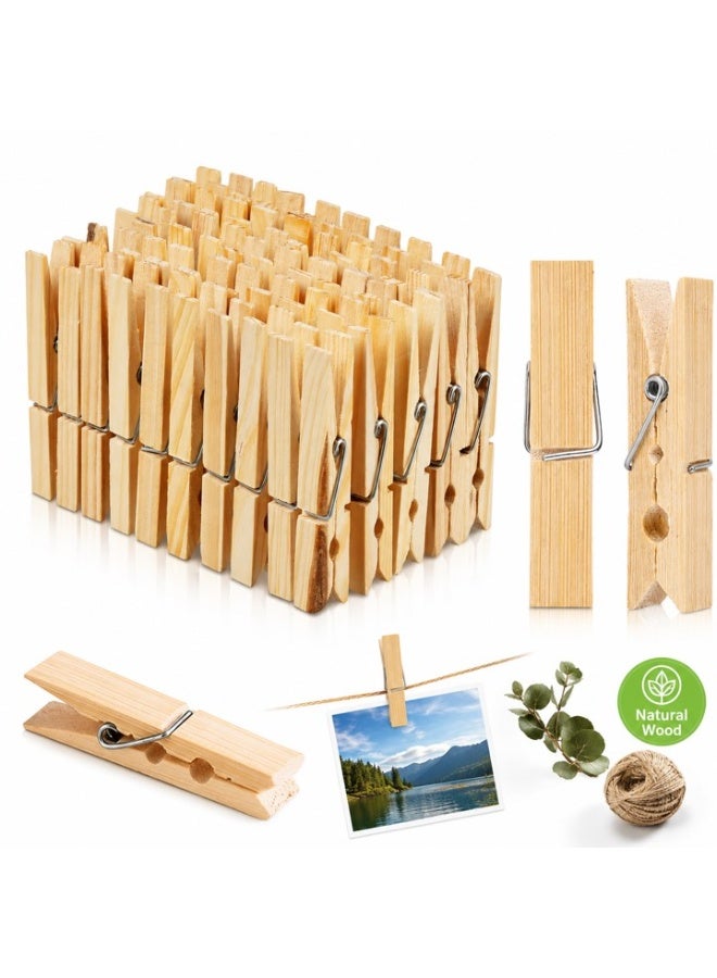 LAVISH Wooden Bamboo Clothespins 20 Pcs Heavy Duty Clothes Pins Strong Grip Multipurpose Laundry Clips for Clothesline Air Drying Crafts Kitchen and Home Organization - Image 1