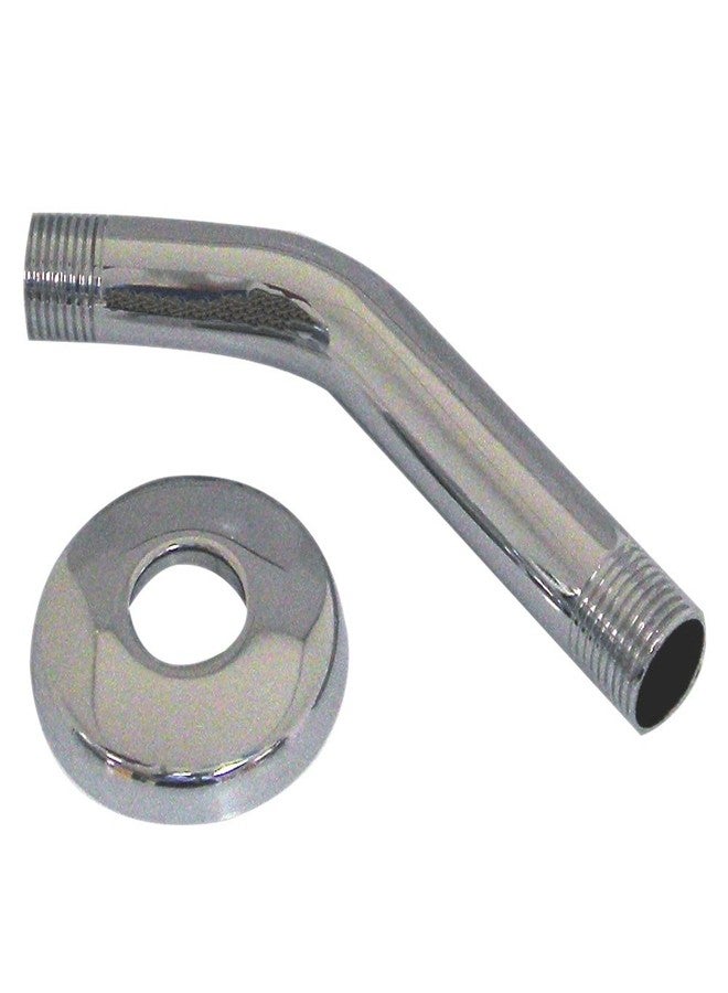 Danco 89180 Shower Arm With Flange, For Use With Standard 1/2 in Pipe Thread, 6 in, Stainless Steel, Brushed Nickel - Image 1