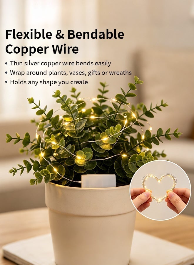 8 Pack Fairy Lights Battery Operated, 2m 20 LED String Lights on Flexible Copper Wire | Warm White Mini Decorative Lights for Bedroom, Jars, DIY, Party, Wedding & Ramadan Festive Decor - Image 3