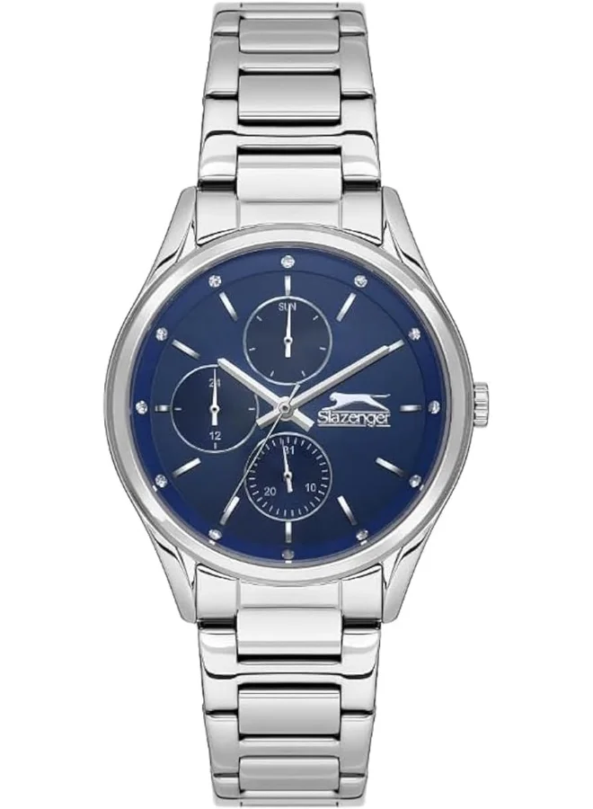 Slazenger SLAZENGER Women's Watch, Multi Function Display and Metal Strap - SL.9.2229.4.04, Silver