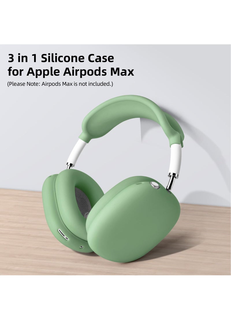 for Airpods Max Case 3-in-1 Silicone Case Compatible with Apple Airpods Max Accessories Anti-Scratch Ear Pad Cover Dustproof Headband Protective Case Cover - Image 4