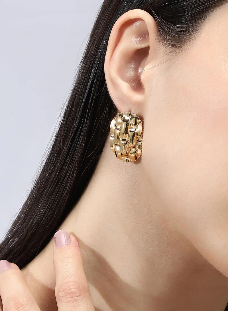 SOHI Women's The Wovencontemporary Studs Earrings