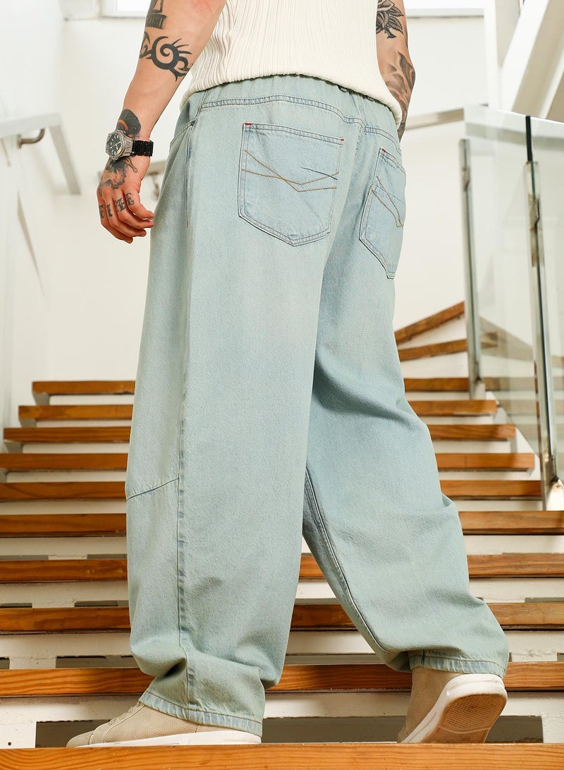 Campus Sutra Men's Light Blue Denim - Image 5
