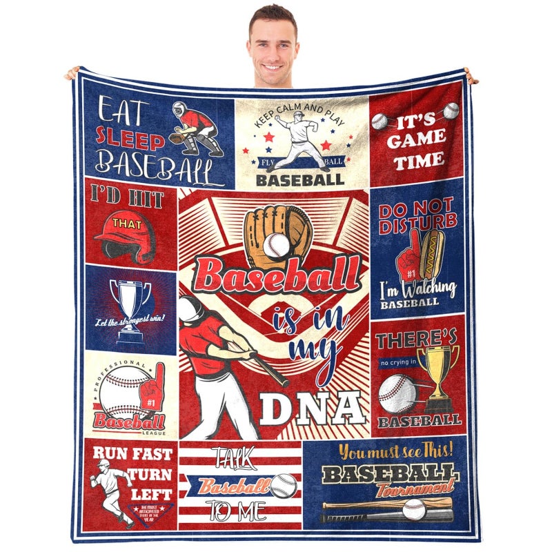 Sports Themed Suede Casual Blanket, Flannel Sports Blanket, Men's Fleece Blanket for Sofas, Beds, Home Decor 100x130cm - Image 1