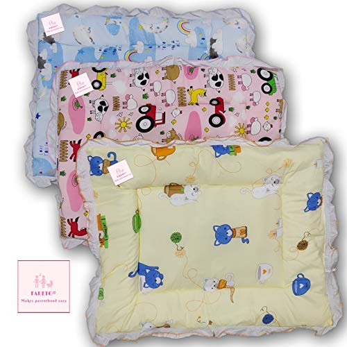 Fareto Newborn Baby Lacy Muslin Cotton Godari | Cradle Bed | Baby Bed (Multicolored)(0-1 Year)(Pack of 3) - Image 1