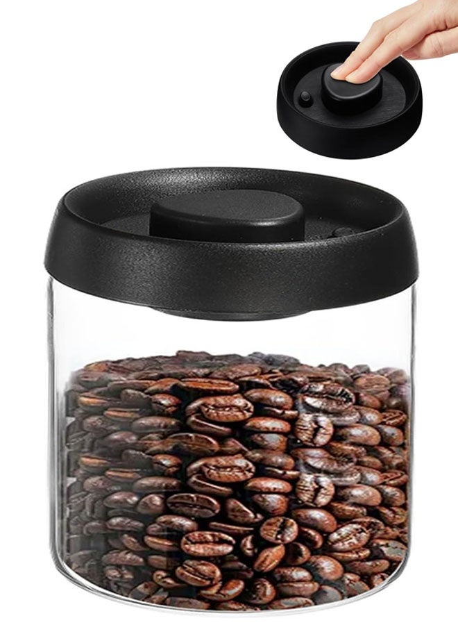 علبة قهوة مفرغة من الهواء لتخزين حبوب القهوة، 500 مل/16.91 أونصة، حاوية تخزين قهوة محكمة الإغلاق، حاوية قهوة زجاجية مفرغة من الهواء يدويًا لحبوب القهوة، القهوة المطحونة، الشاي - Image 1