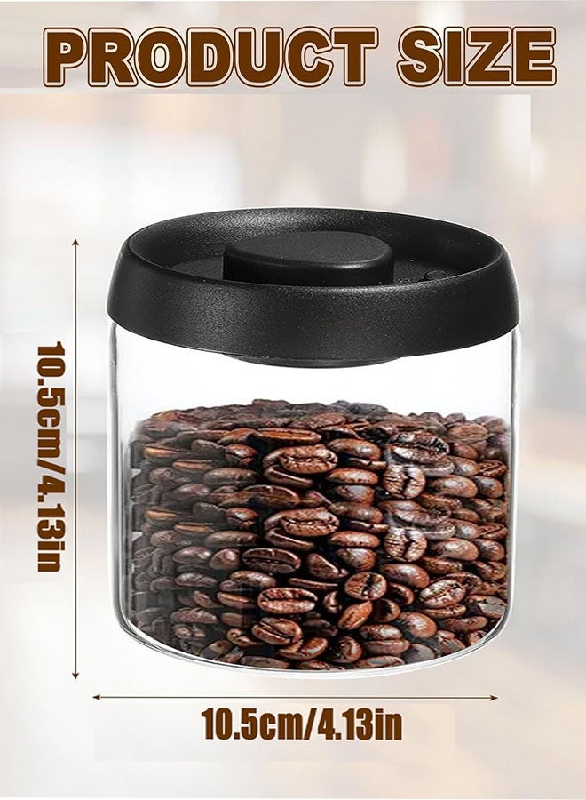 علبة قهوة مفرغة من الهواء لتخزين حبوب القهوة، 500 مل/16.91 أونصة، حاوية تخزين قهوة محكمة الإغلاق، حاوية قهوة زجاجية مفرغة من الهواء يدويًا لحبوب القهوة، القهوة المطحونة، الشاي - Image 2