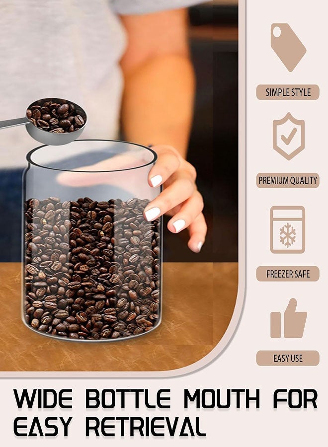 علبة قهوة مفرغة من الهواء لتخزين حبوب القهوة، 500 مل/16.91 أونصة، حاوية تخزين قهوة محكمة الإغلاق، حاوية قهوة زجاجية مفرغة من الهواء يدويًا لحبوب القهوة، القهوة المطحونة، الشاي - Image 3