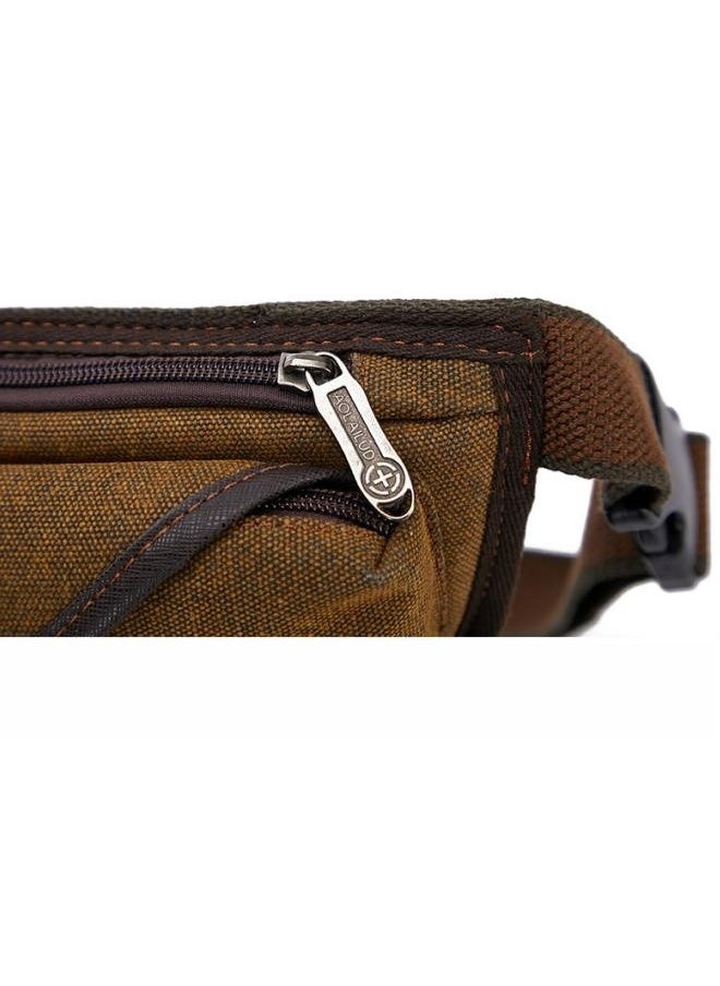 WAOKN - Men's Outdoor Sports Casual Chest Bag, Boys Large Capacity Canvas Waist Bag Crossbody Bag, European and American Style Retro Cycling Leg Bag Handbag For College Students and Teenagers - Image 1
