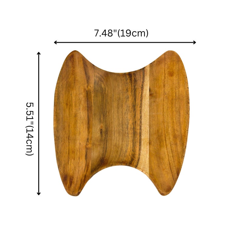 Natriel Premium Acacia Wood Serving Tray Wood Decorative Platter (Designer Cut) Natural Premium Finish for Hotel - Image 2
