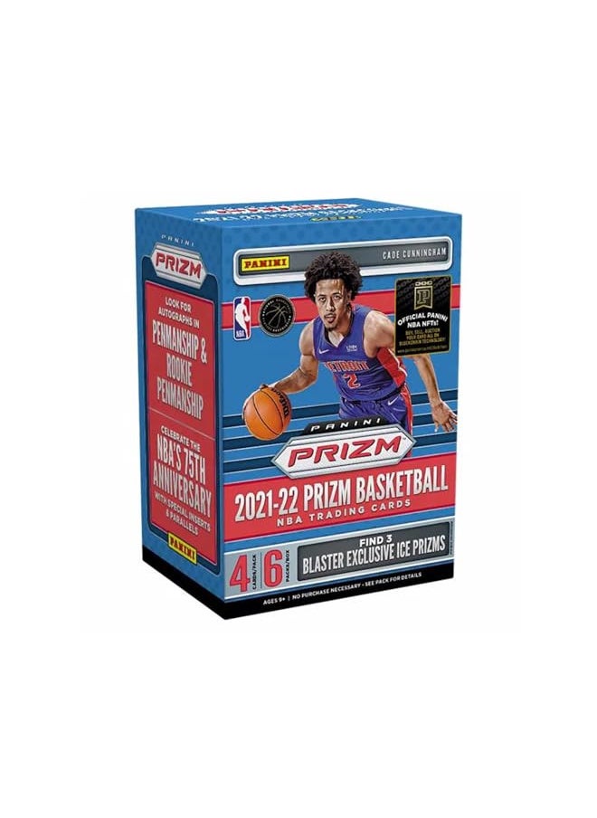 Panini - 2021/22 Prizm Basketball Factory Sealed Blaster Box - 6 Packs - 24 Total Trading Cards - Image 1