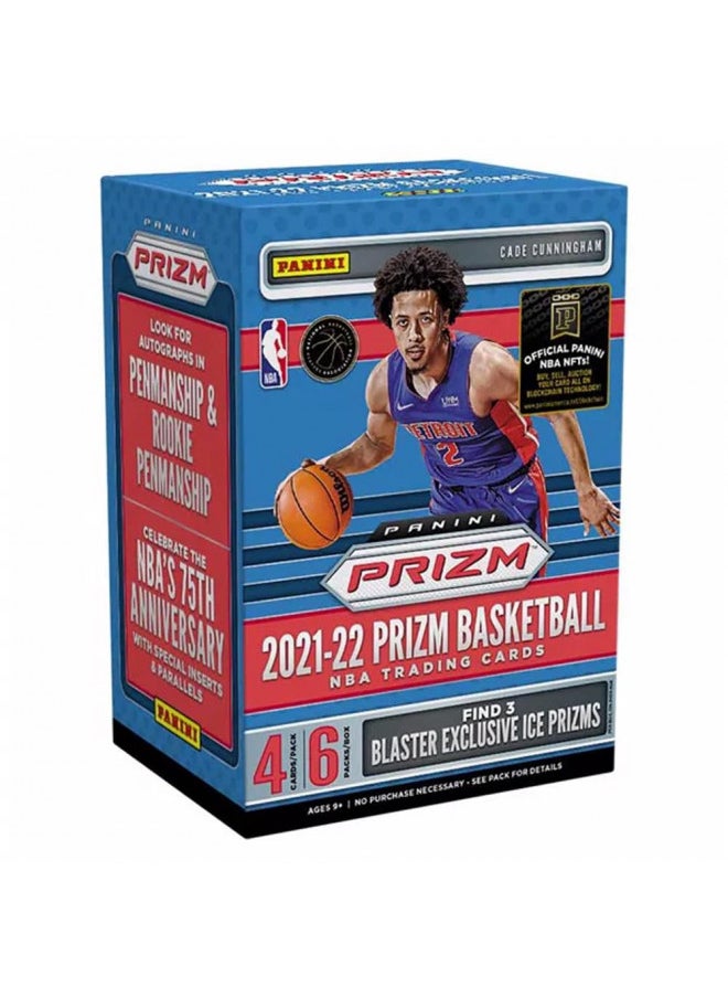 Panini - 2021/22 Prizm Basketball Factory Sealed Blaster Box - 6 Packs - 24 Total Trading Cards - Image 1