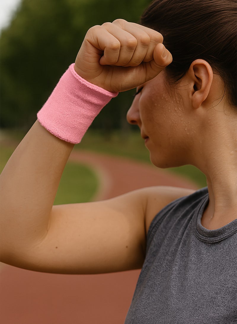 آر جيه ربطة معصم رياضية نسائية لون وردي  من RJ دعم مثالي ومرونه عاليه اثناء التمارين امتصاص فائق للرطوبة والحرارة - Image 3