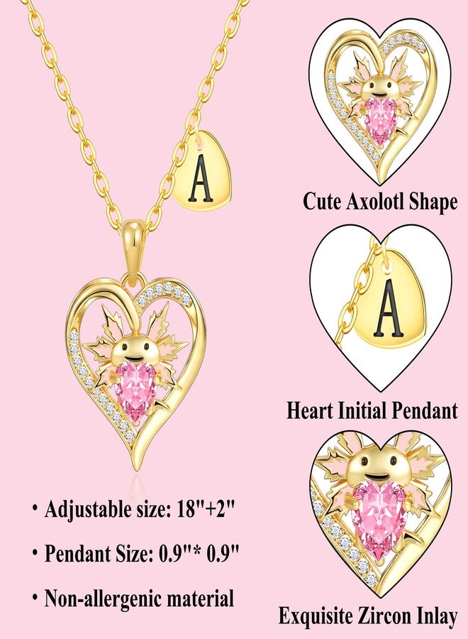 Maxcate Axolotl Gifts for Teens, 14K White Gold Plated Initial A Axolotl Necklace Trendy Stuff Christmas Birthday Gift for Teen - Image 5
