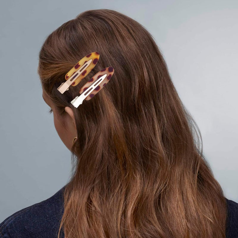 Cptots 10 Pcs Creaseless No Crease No Bend Flat Hair Clips For Styling Non Slip Makeup Clips For Women Salon Hairstyle,Tortoiseshell - Image 5