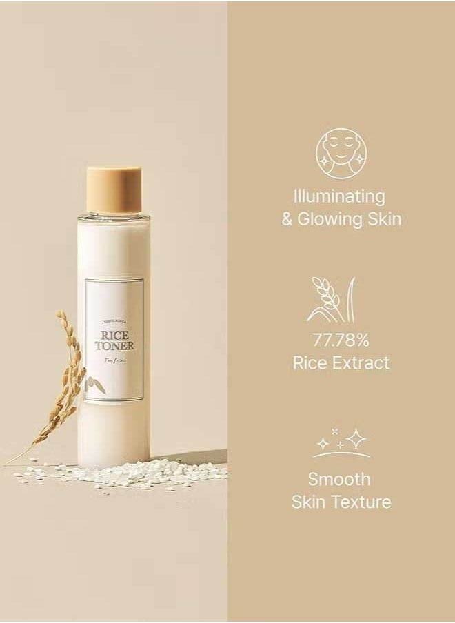 I'M FROM - Rice Water Toner, Natural Glow Makeup Water Nutrient Solution with Rice Extract, Deep Hydration and Soothing Facial Skin Care to Reduce Fine Lines 150ml - Image 1