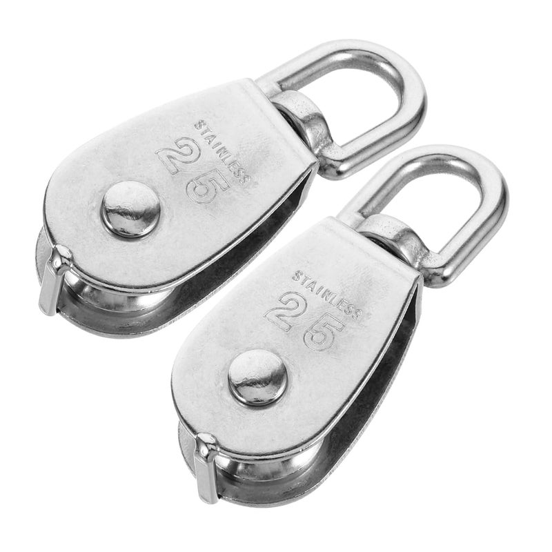 2pcs Steel Lifting Wheel Roller For Traction Pulley Blocks Bearings Multi Functional Use Construction Warehouse - Image 2