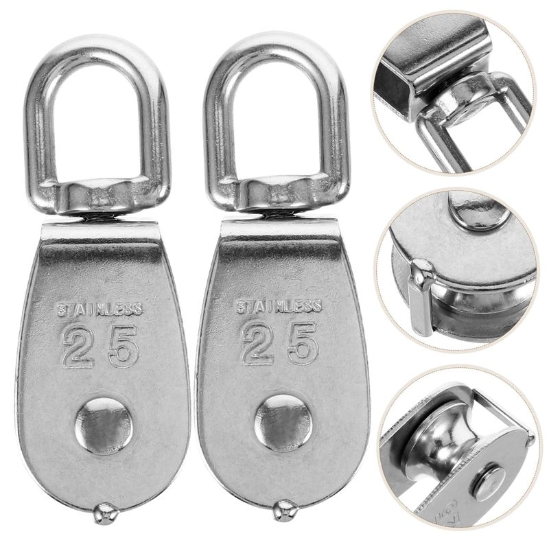 2pcs Steel Lifting Wheel Roller For Traction Pulley Blocks Bearings Multi Functional Use Construction Warehouse - Image 4