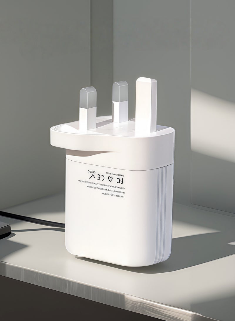 Minimalist white charger: efficient flash charging, thin, light and portable. Pure white charger: rapid full charging, compatible with multiple devices. - Image 4