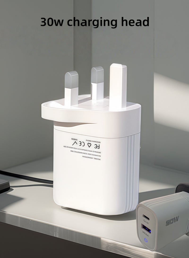 Minimalist white charger: efficient flash charging, thin, light and portable. Pure white charger: rapid full charging, compatible with multiple devices. - Image 5