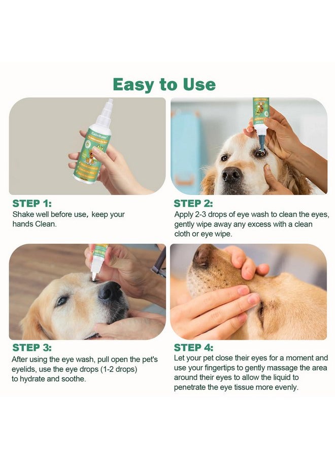 CuteBone - CuteBone Gentle Dog Eye Wash 3.38 fl.oz & Eye Drops 0.34 fl.oz Kit - Effectively Relieve Dry Eye Itching & Redness - Cleanses Dirt & Reduces Irritation - Eliminate Tear Stains for Pet - Image 1