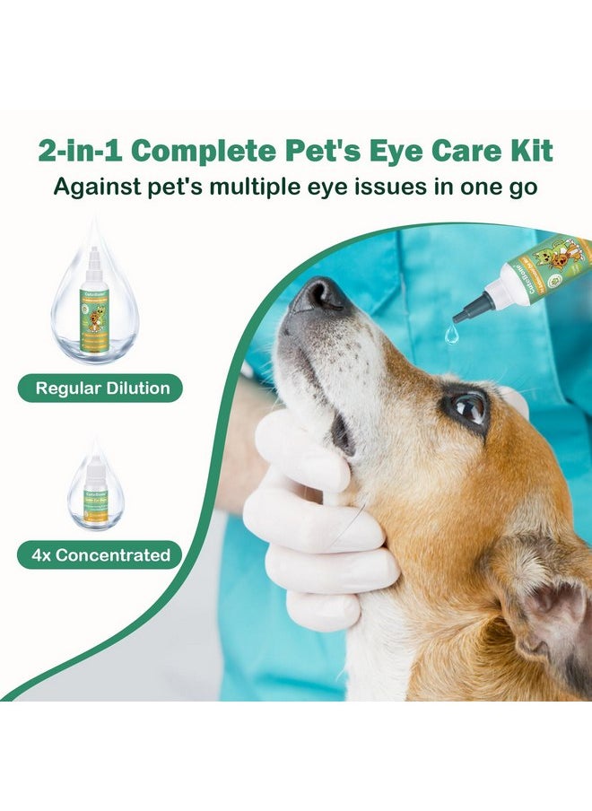 CuteBone - CuteBone Gentle Dog Eye Wash 3.38 fl.oz & Eye Drops 0.34 fl.oz Kit - Effectively Relieve Dry Eye Itching & Redness - Cleanses Dirt & Reduces Irritation - Eliminate Tear Stains for Pet - Image 1