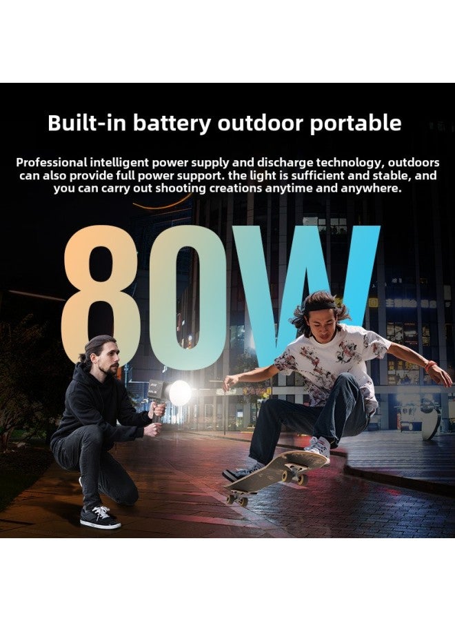 80W Handheld External Shooting Lamp COB High-power Fill Light Photography Lamp Professional Video Shooting Stage Lighting ZGRL80-Color Of Light Source:Zgrl80 Standard + Handle  - Image 4