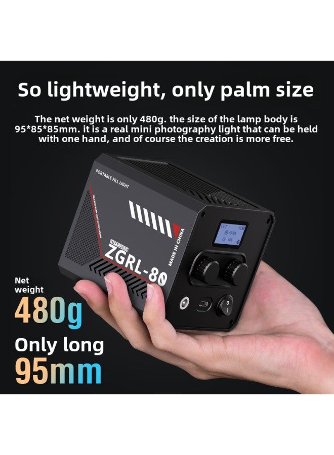 80W Handheld External Shooting Lamp COB High-power Fill Light Photography Lamp Professional Video Shooting Stage Lighting ZGRL80-Color Of Light Source:Zgrl80 Standard + Handle  - Image 5