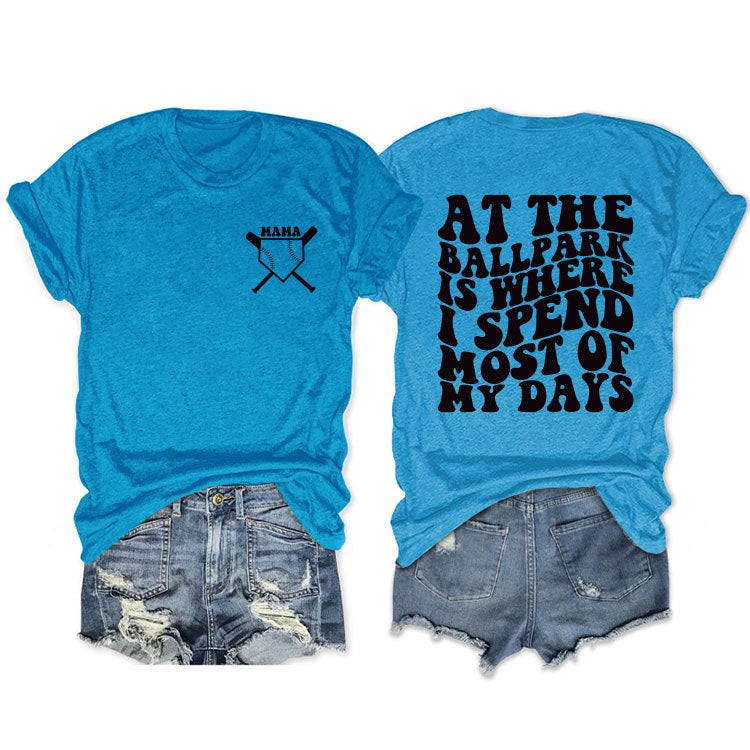 European and American eBay spot casual short sleeve at the ballpark is where double-sided printed personality T-shirt - Image 5