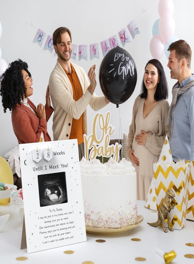 EURSET Sonogram Picture Frame Countdown Weeks For Dad - Pregnancy Announcements Ideas Sign - Standard 4"x3" Ultrasound Photo - Gender Reveal Gifts For Husband Father - New Expecting Parents to Be Keepsake - Image 4