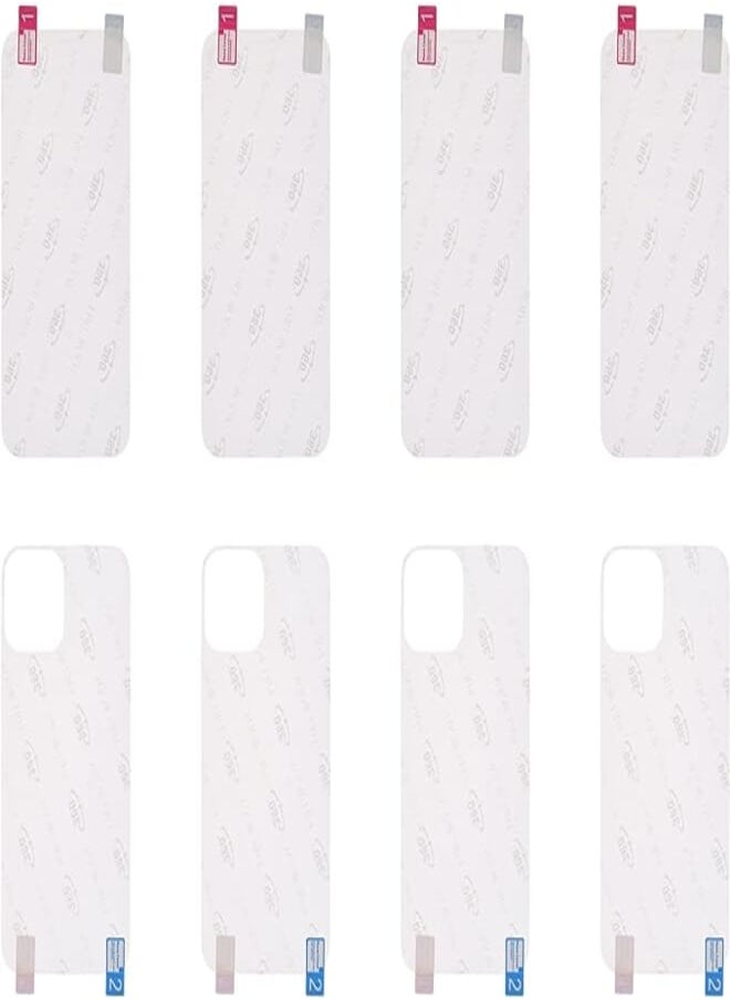 Generic Gelatin 3D Front And Back Full Cover Screen Protection With Anti Scratch Layer And High Transparency For iPhone 12 Pro 6.1" 0.2 MM Set Of 4 Pieces - Clear