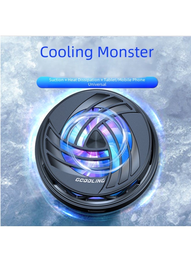 2022 Mobile Phone Radiator K6 Magnetic Semiconductor Simple Colorful Atmosphere Lamp Ice-sealed Refrigeration Radiator-Color:Black  - Image 1