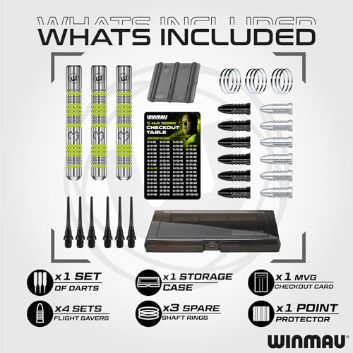 Winmau Michael Van Gerwen MvG Softip Gift Set - 50 Piece Darts Set with 4 Sets of Shafts, 4 Sets of Flights Plus Accessories - Image 2